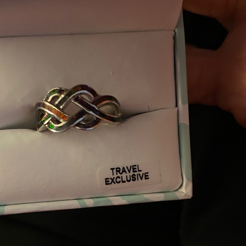 Silver and Multicolor Knot Ring
